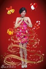 组图：杨渝渝圣诞写真娇俏动人 《午夜心跳》上映