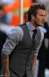 高清图：贝克汉姆现身球场 助阵英格兰德国之战