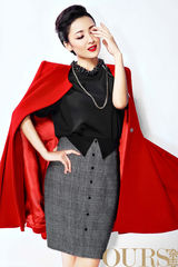 组图：黄曼演绎秋冬风尚 百变造型卓雅姿态