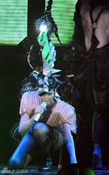 幻灯图集：蕾哈娜巡演 连身三角裤沿袭Gaga风潮