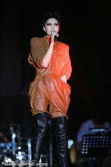 组图：王菲成都开唱红裙霸气 不返场只道4声谢谢