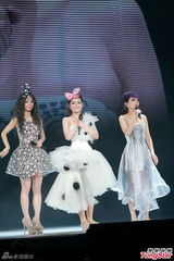 组图：S.H.E合体香港开唱 Selina感触落泪