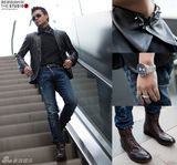 明星爱街拍第17期：20款人气朋克机车夹克搭配