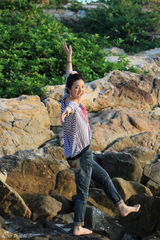 幻灯图：黄小蕾泰国悠闲度假 享受异国浪漫情调