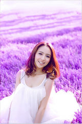 组图：佟丽娅写真曝光 白裙翩翩置身薰衣草从