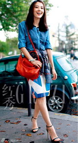 组图：高圆圆半身裙百搭街拍时尚感十足