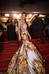 组图：张雨绮连走红毯 裙装华贵各有特色