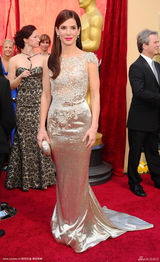 高清组图：奥斯卡红毯 桑德拉-布洛克红唇明艳动人