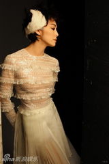 组图：姚晨拍大片花絮曝光 真空上阵扮演白天鹅