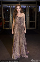 组图：《情色大亨》首映 弗莱尔低胸纱裙亮相