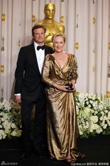 高清图：奥斯卡后台影后梅丽尔-斯特里普自信洋溢