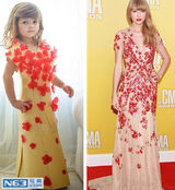 组图：4岁剪纸小裁缝再cos大明星 美裙精致可爱