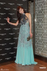 组图：林志玲长裙亮相否认整容 胡兵做电影监制