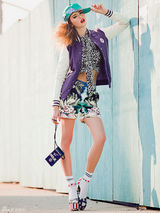 高清图：超模米勒携手瑞切尔演绎2012碎花风潮 