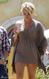 幻灯图集：布兰妮华服巡街 裙装太短春光乍泄