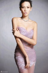 张蓝心紫裙薄纱半裸写真妩媚性感