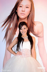 幻灯：江若琳穿白纱化身仙子 蹬高跟鞋热舞记者会