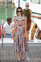 组图：《危险方法》记者会 奈特莉花裙黑超抢眼