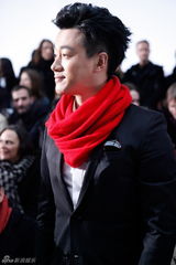 组图：佟大为亮相巴黎时装周 与时尚大帝同看秀