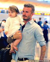 策划：七公主和萌爸贝克汉姆的亲密瞬间