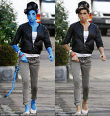 幻灯图：怀恩豪斯苏珊大妈被阿凡达 蓝皮肤成时尚