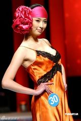 幻灯图：兽兽曾获全国内衣模特亚军 参赛照曝光