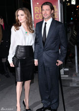 高清图：朱莉皮特情侣档亮相纽约影评人奖庆典