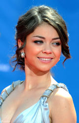 高清图：艾美奖红毯 萨拉-海蓝德深V礼服晒酥胸