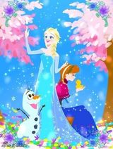 组图：《冰雪奇缘》曝姐妹Q版萌照温馨有爱