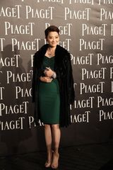 组图：梅婷出席时尚活动身着绿裙尽显高贵