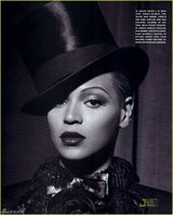 高清组图：碧昂斯性感男装登男版时尚杂志封面