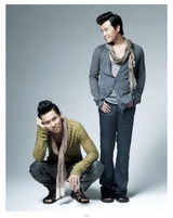 高清组图：美型男陈思成李晨拍双子写真 飞机头引领时尚