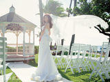 组图：李秀京夏威夷拍婚纱写真 飘逸白纱低调浪漫