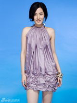 幻灯图：曾黎银紫色淡雅写真 知性女人时尚温婉