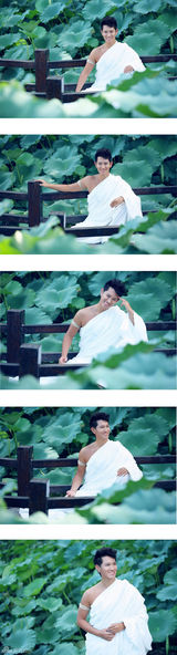 组图：桑吉平措《泊岸》主题写真清雅发布