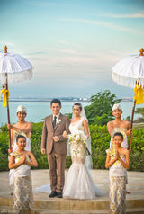 组图：严屹宽杜若溪海外婚礼 大象迎亲明星助阵