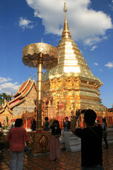 泰国行：清迈欣赏大象画画 参观金色双龙寺