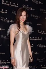 组图：徐子淇香槟色鱼尾裙秀丰满半球