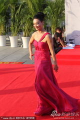 组图：惠英红亮相百花红毯 鲜红长裙气场强大