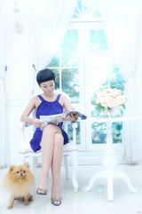 高清图：小范冰冰杨慧娇酷暑献清凉 代言高档别墅