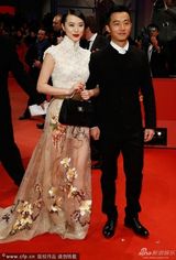 组图：柏林红毯黄璐工笔画长裙霸气 透视秀美腿