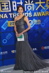组图：韩彩英亮相时尚大典 单肩鱼尾裙尽显气质