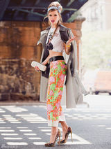 高清图：超模米勒携手瑞切尔演绎2012碎花风潮 