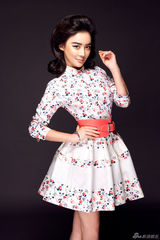 组图：袁姗姗贺岁写真俏皮 复古花裙张扬魅力