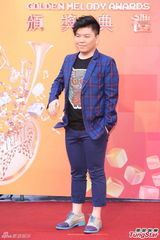 组图：常石磊一身蓝衣醒目亮相金曲奖红毯