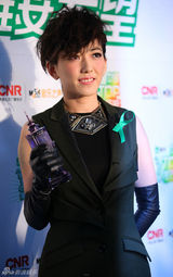 组图：TOP榜后台群星开心合照 奖杯似巨型针头