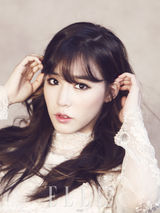 组图：少女时代Tiffany拍写真雪纺红唇精致迷人