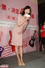 组图：林志玲粉裙露美腿知性做公益