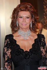 组图：索菲亚罗兰蕾丝黑裙秀丰乳 展巨星风采