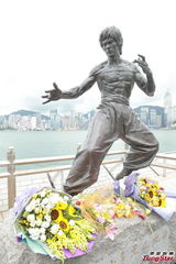 组图：李小龙逝世四十年 胞姐李秋源携粉丝献花